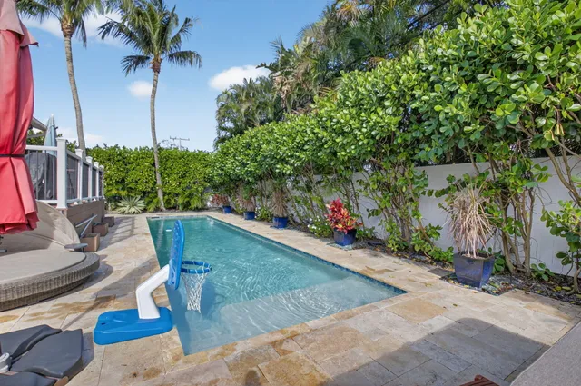 a view of a street with a tree in front of it