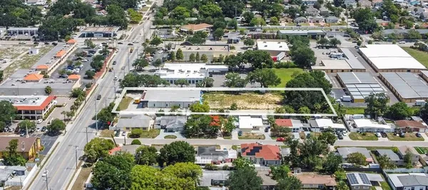 an aerial view of a city