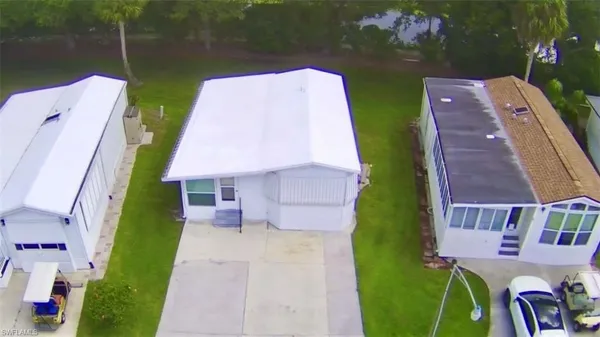 an aerial view of a house
