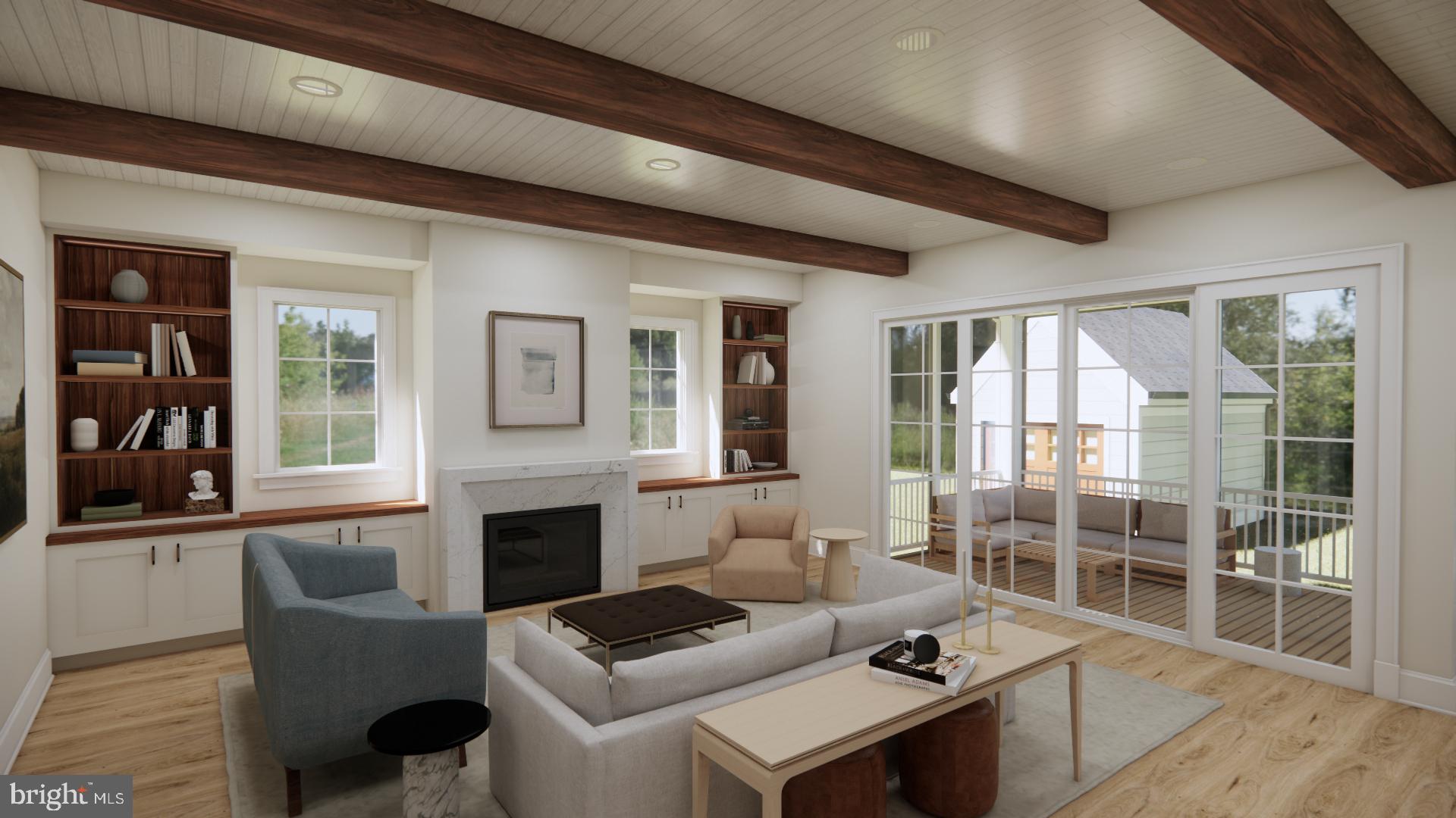 1036 North Daniel Street Arlington, VA 22201 - Photo 5 of 9 a living room with furniture a fireplace and a floor to ceiling window