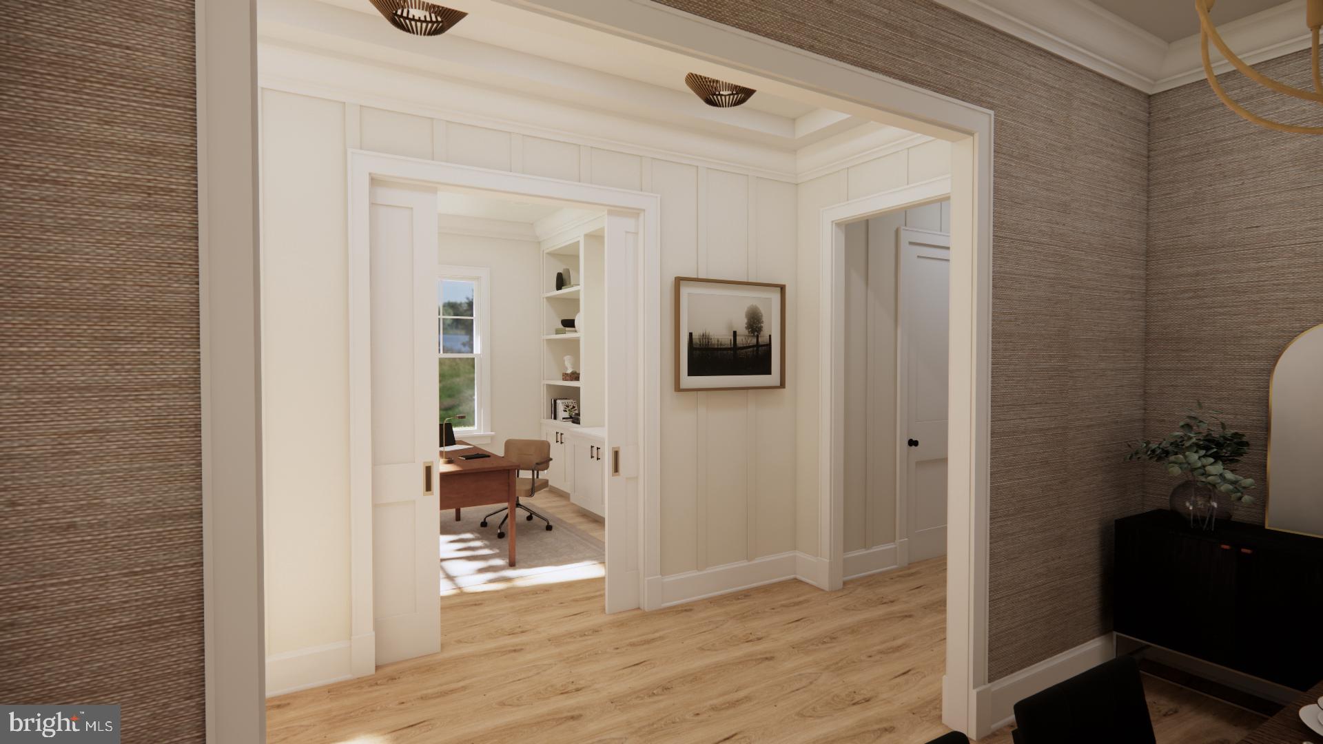 1036 North Daniel Street Arlington, VA 22201 - Photo 6 of 9 a view of a hallway with bathroom and wooden floor