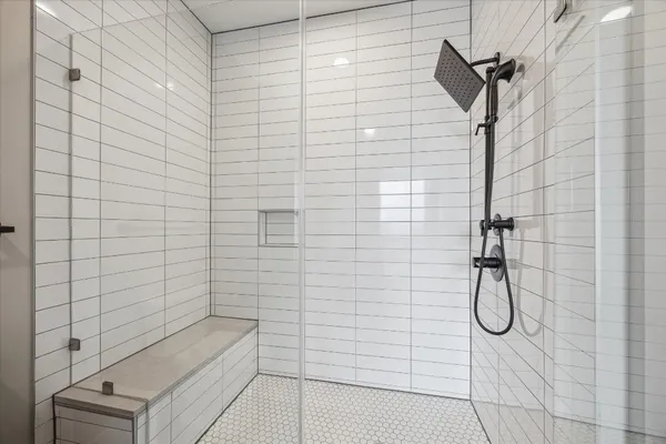 a bathroom with a shower