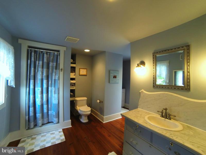 31 Starks Road Washington, VA 22747 - Photo 21 of 30 a bathroom with a granite countertop sink a toilet and shower