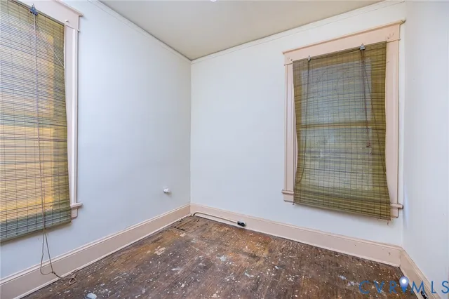 an empty room with closet