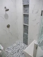 a bathroom with a shower