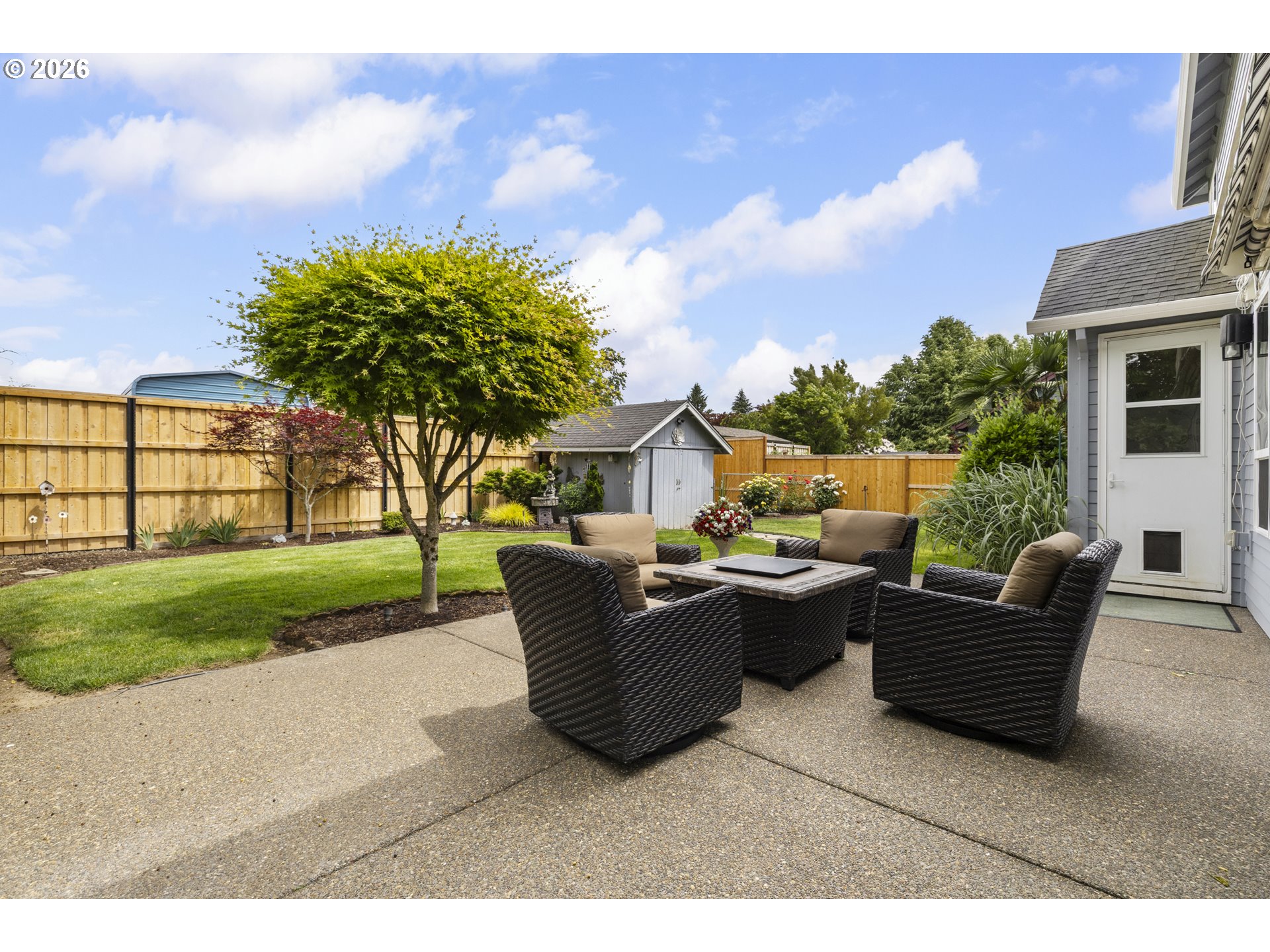 535 Maple Street Mount Angel, OR 97362 - Photo 42 of 48 a view of a couches in the patio with a small yard