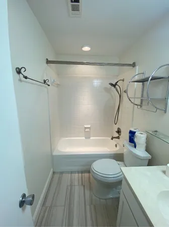 a bathroom with a sink a toilet and a bathtub