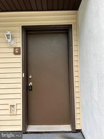 a view of a wooden door