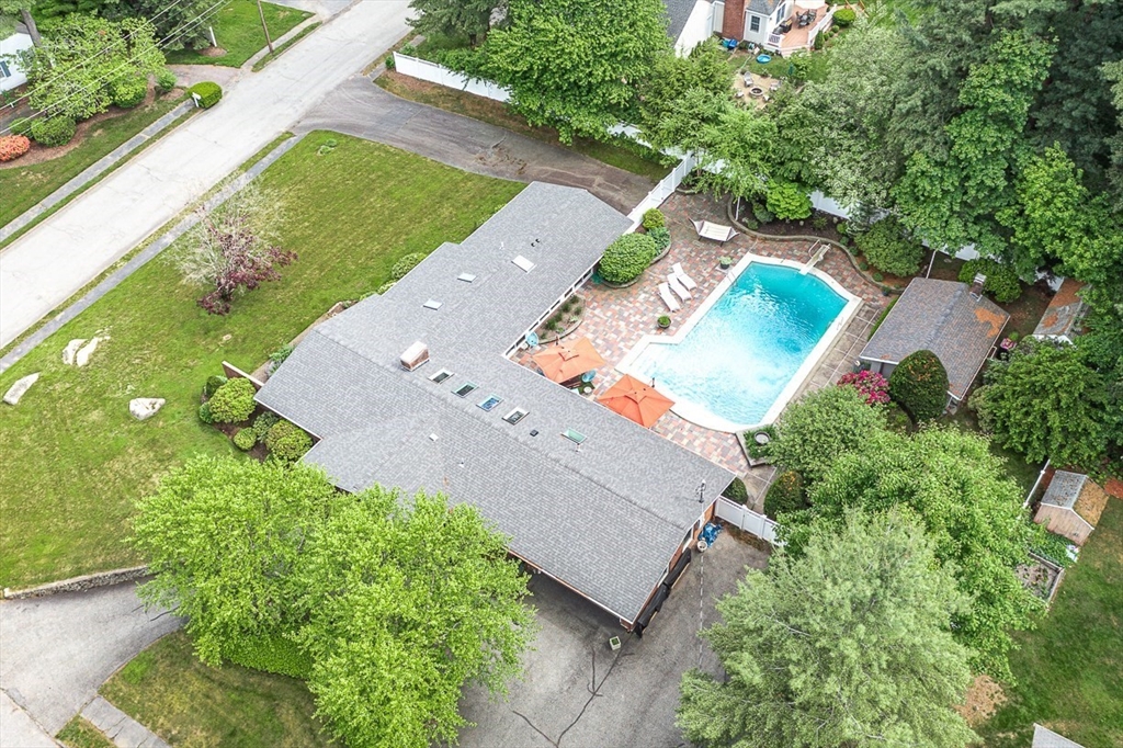 12 Alexandra Road Lynnfield, MA 01940 - Photo 38 of 42 an aerial view of a house with a yard and lake view