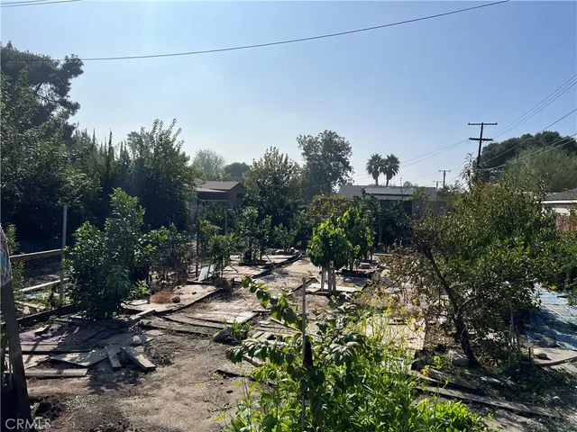 a view of a city with sitting area