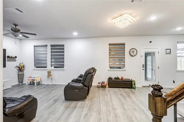 a living room with furniture