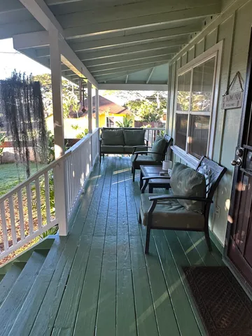 a outdoor space with wooden floor