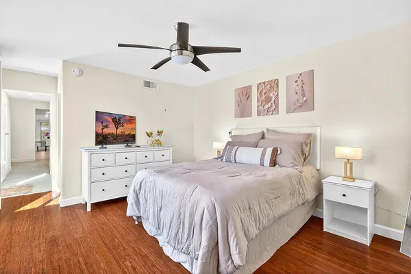 a backyard of a house with seating space