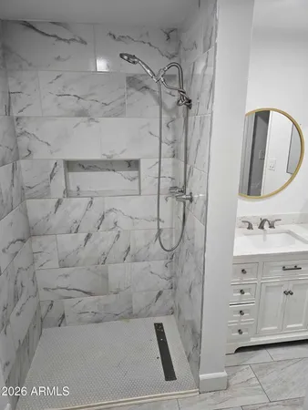 a bathroom with a shower