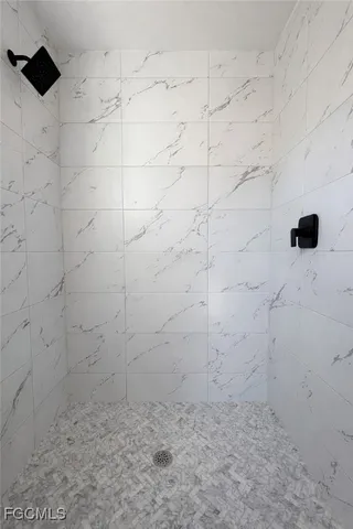 a bathroom with a shower