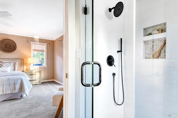 a bathroom with a shower