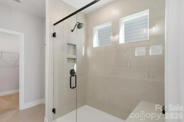 a bathroom with a shower