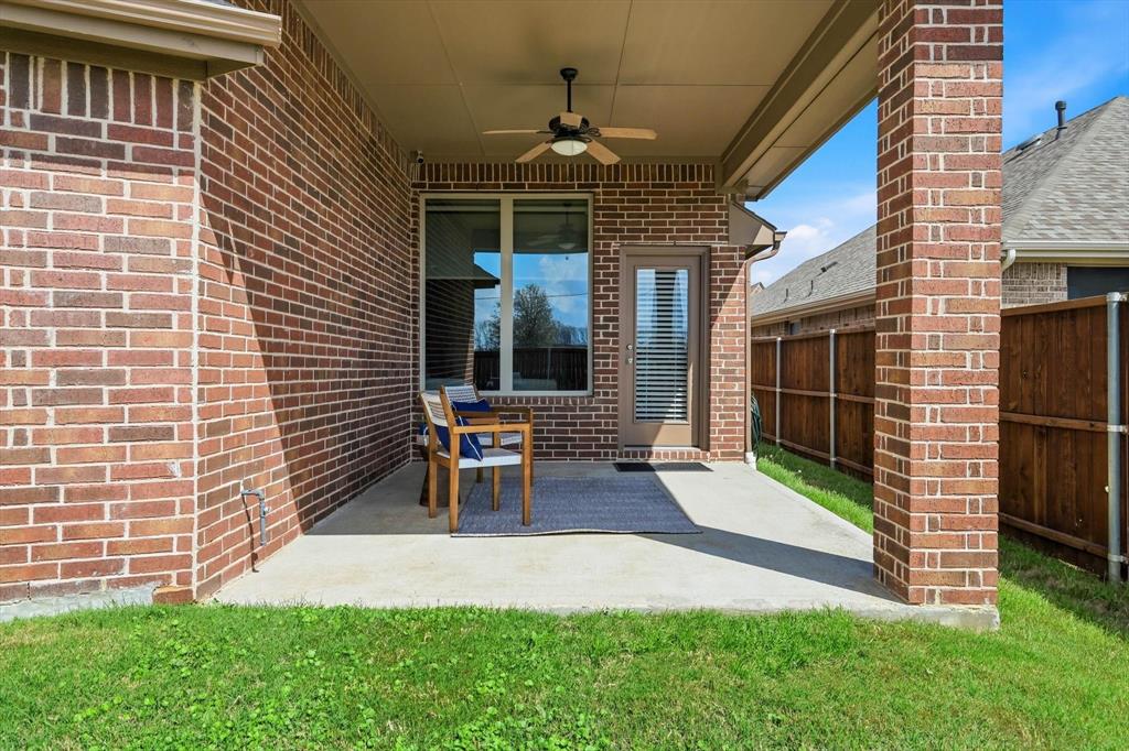 9728 Bitterroot Drive Little Elm, TX 75068 - Photo 34 of 39 Covered back patio with gas stub and large backyard