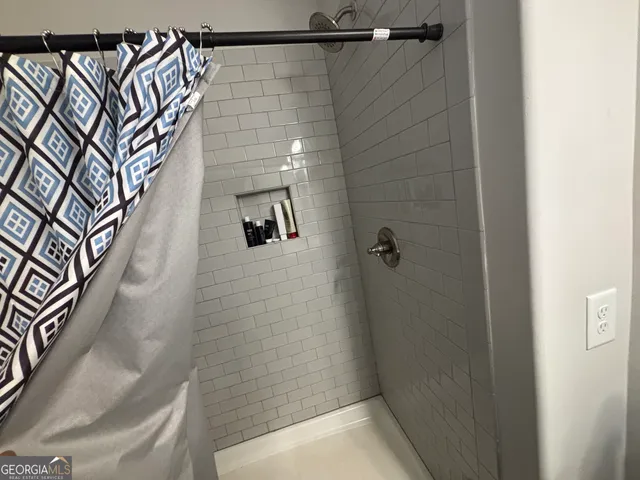 a bathroom with a shower