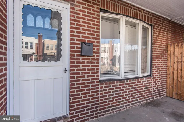 a view of a brick building