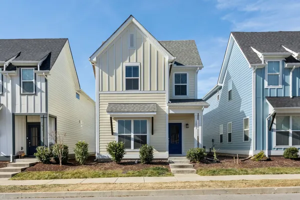 a front view of multiple houses