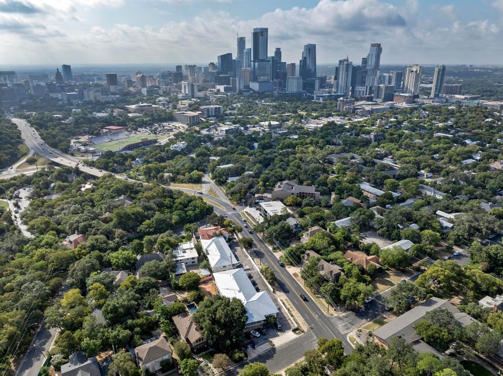 1208 Enfield Road, Unit 202 Austin, TX 78703 - Photo 3 of 19 an aerial view of a city with lots of residential buildings