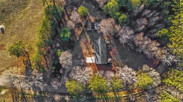 a backyard of a house with lots of green space
