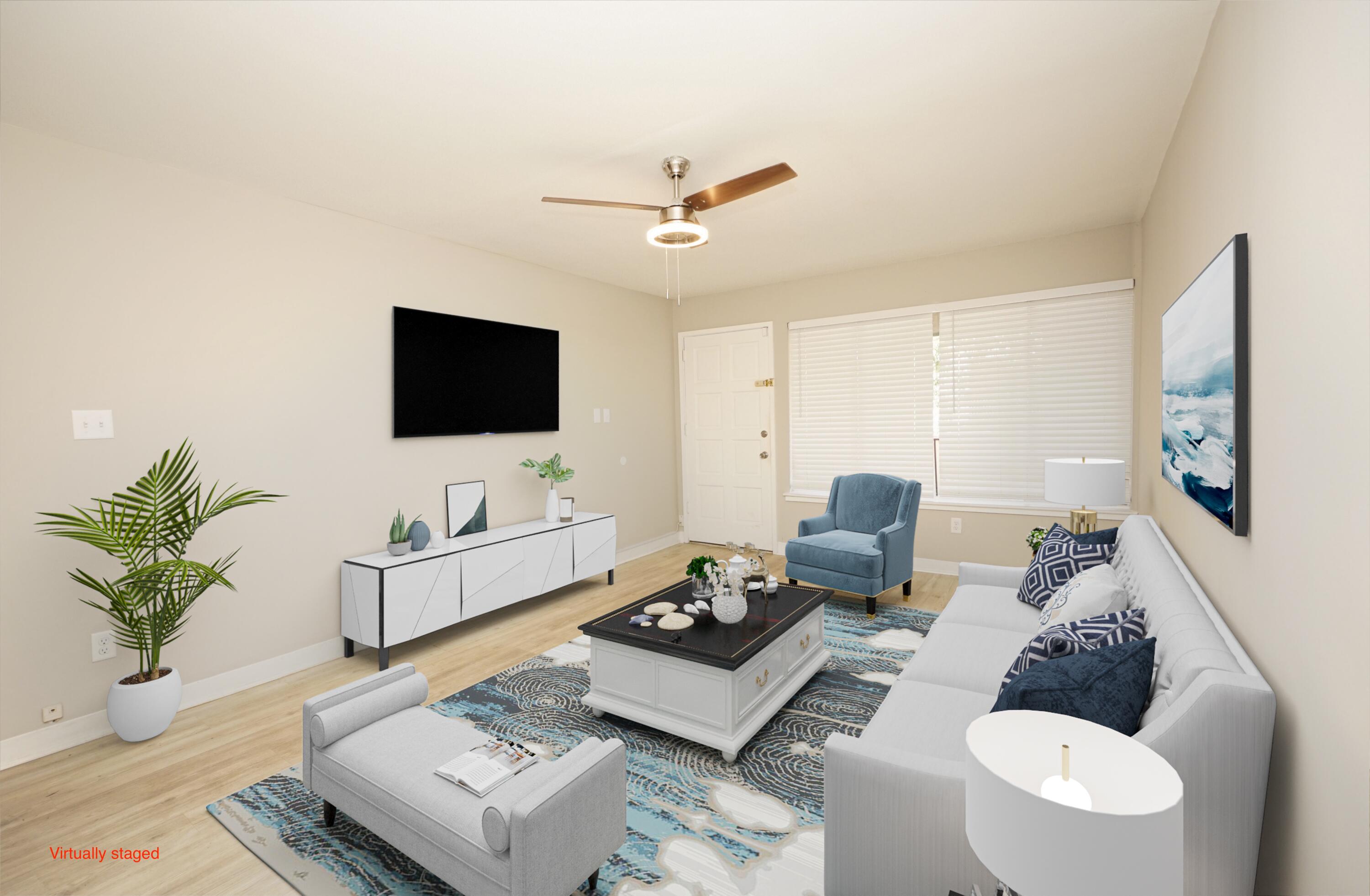 210 Pelham Road, Unit 212A Fort Walton Beach, FL 32547 - Photo 4 of 34 Living room - virtually staged