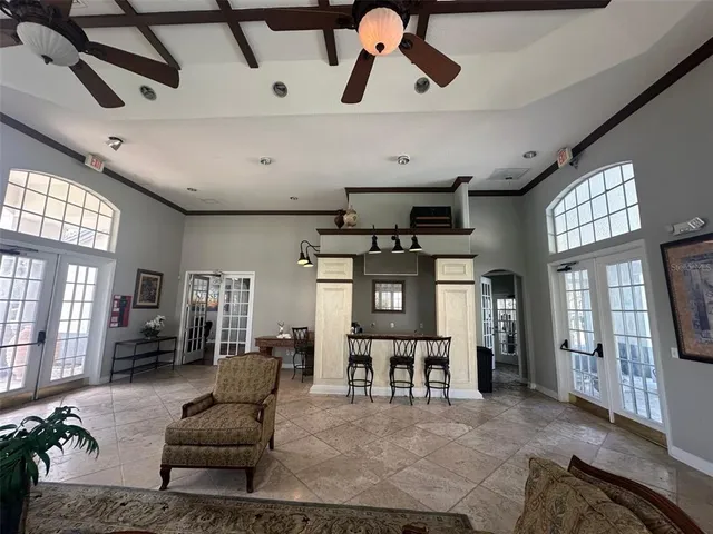 a living room with furniture