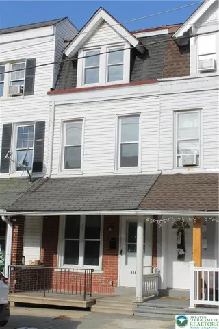 a front view of residential houses