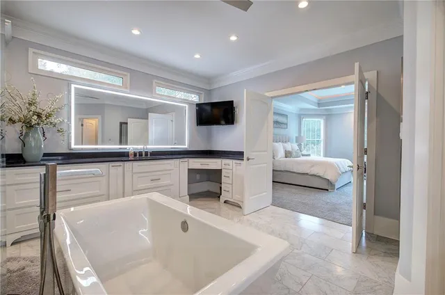 a view of a house with swimming pool yard and patio