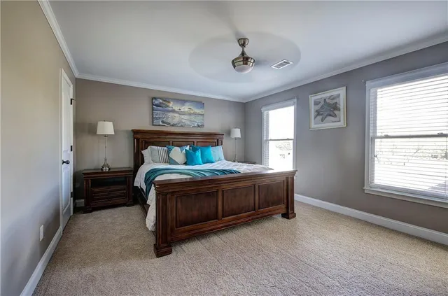 a view of a tree in a yard