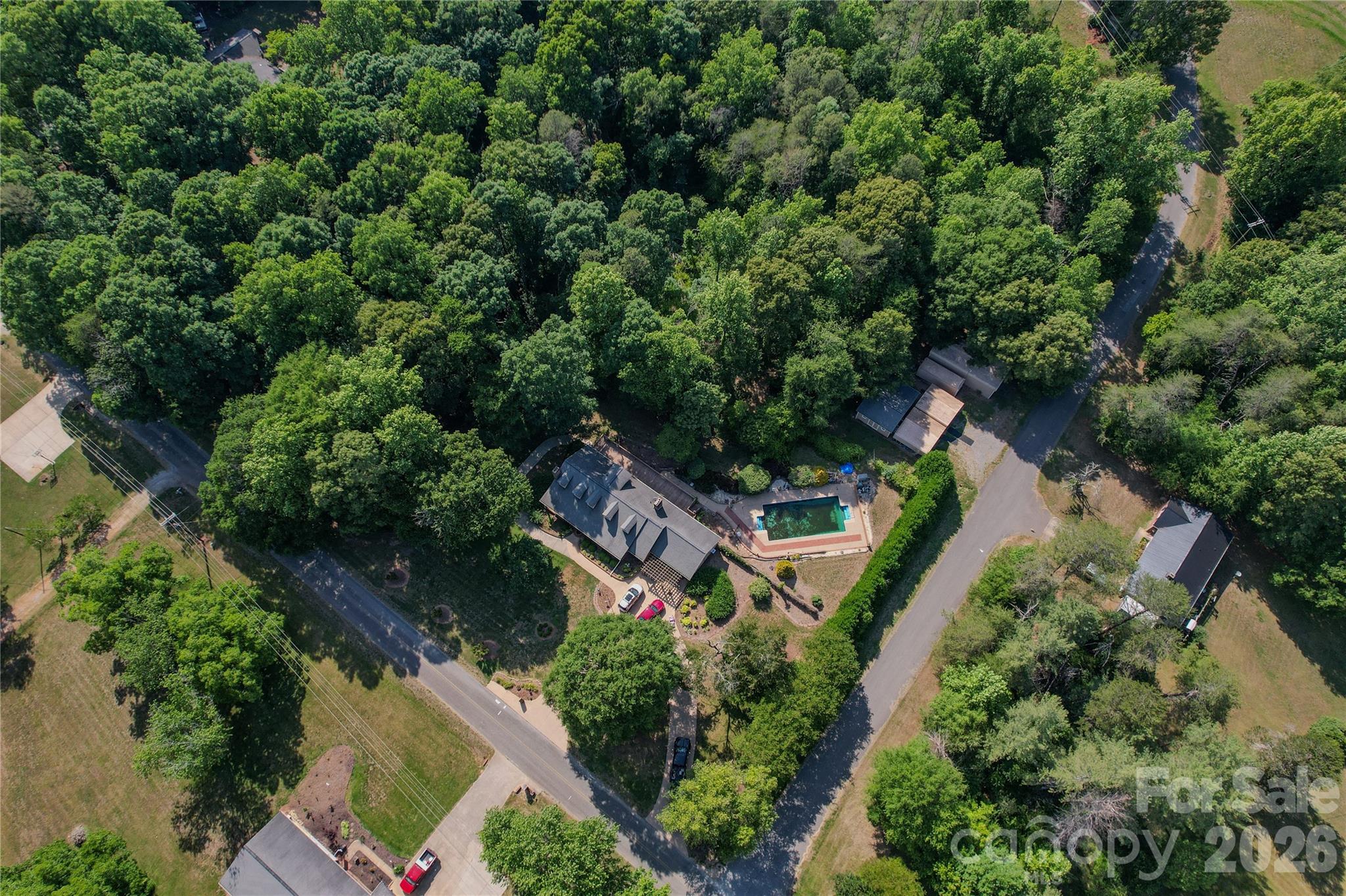 204 Old Stage Coach Road Lawndale, NC 28090 - Photo 30 of 30 an aerial view of a house with outdoor space and street view