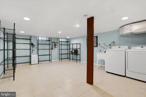 a view of a room with racks