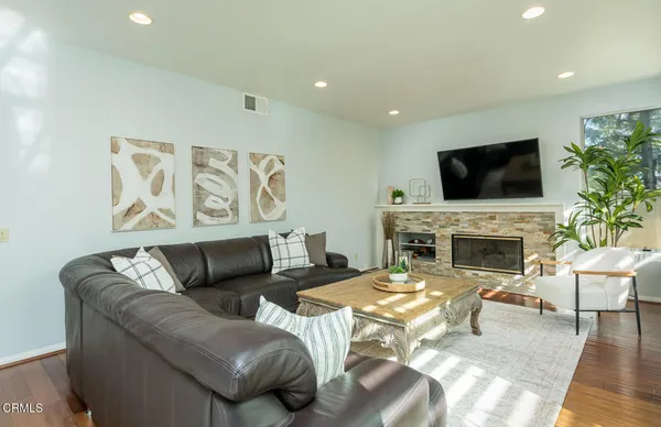 a living room with furniture