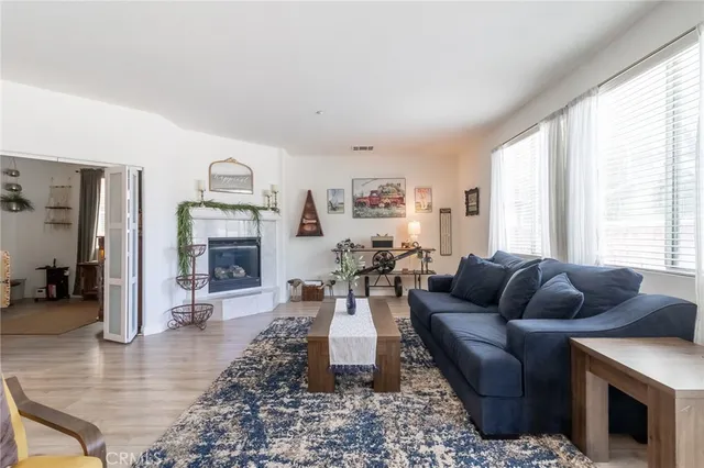 a living room with furniture and a couch