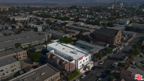 an aerial view of a city