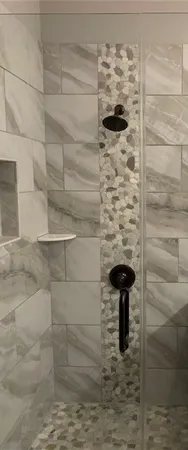a bathroom with a shower