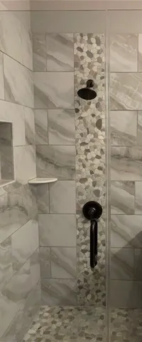 a bathroom with a shower
