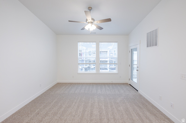 4661 Poplar Way, Unit R301 Mapleton, UT 84664 - Photo 15 of 17 Spare room featuring light carpet and a ceiling fan