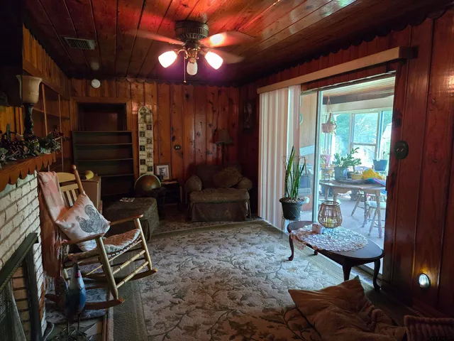 a room with patio furniture