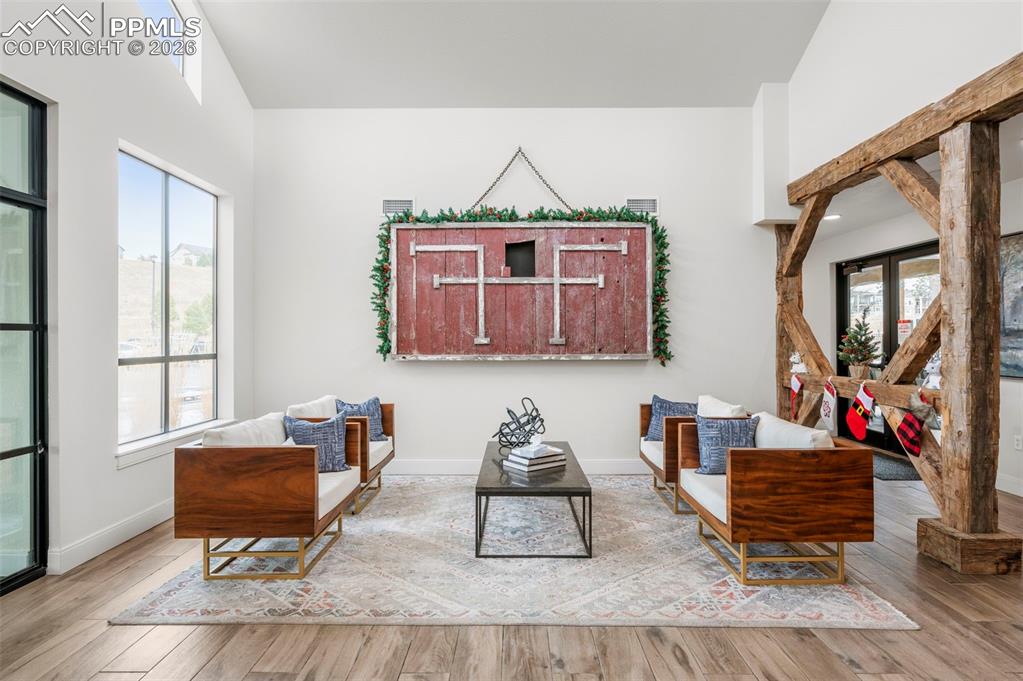 1073 Native Dancer Terrace Colorado Springs, CO 80921 - Photo 42 of 48 Living area with wood-type flooring and baseboards