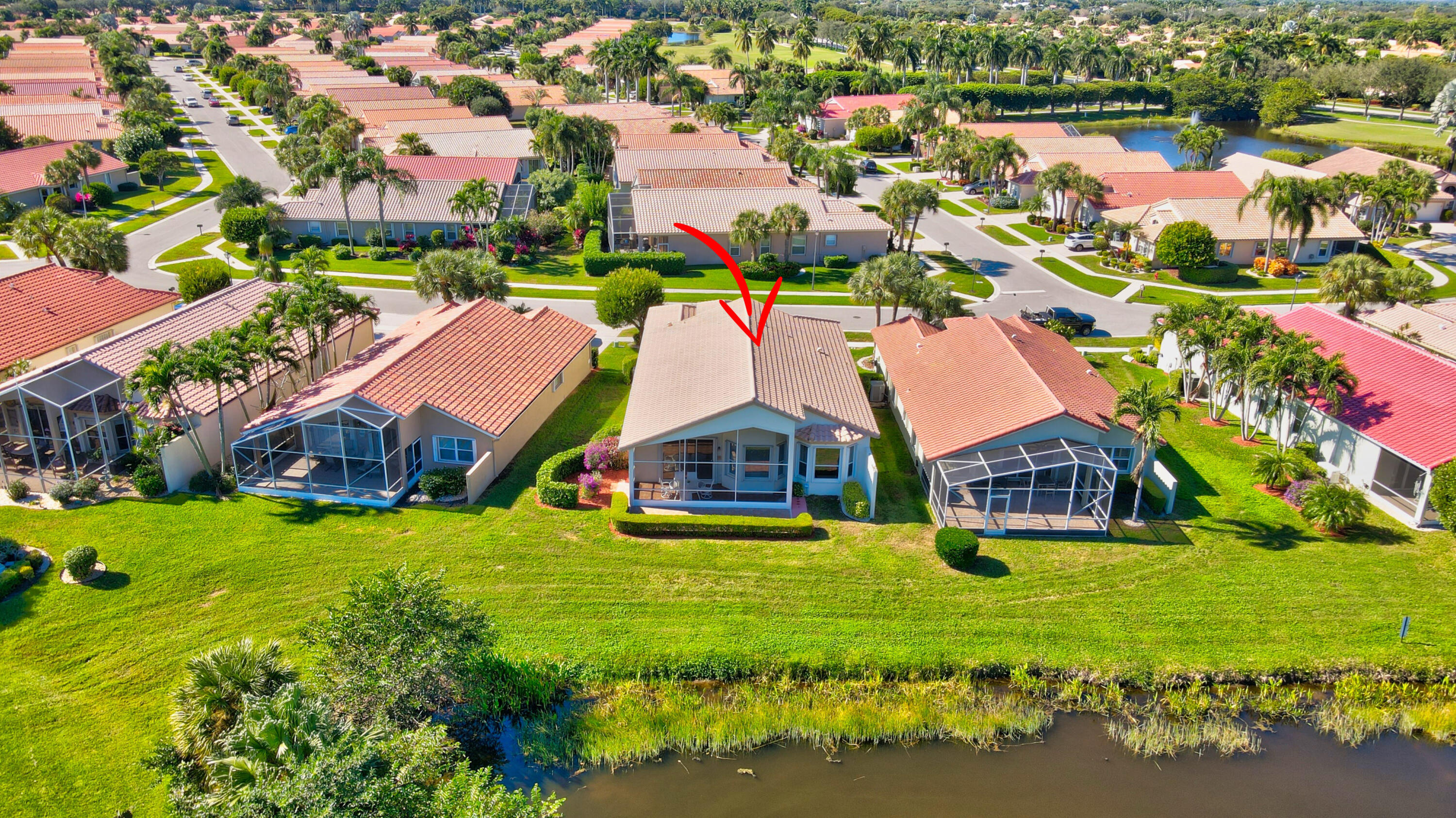7097 Haviland Circle Boynton Beach, FL 33437 - Photo 53 of 72 an aerial view of residential houses with outdoor space and swimming pool