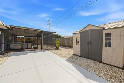 a view of a house with a patio