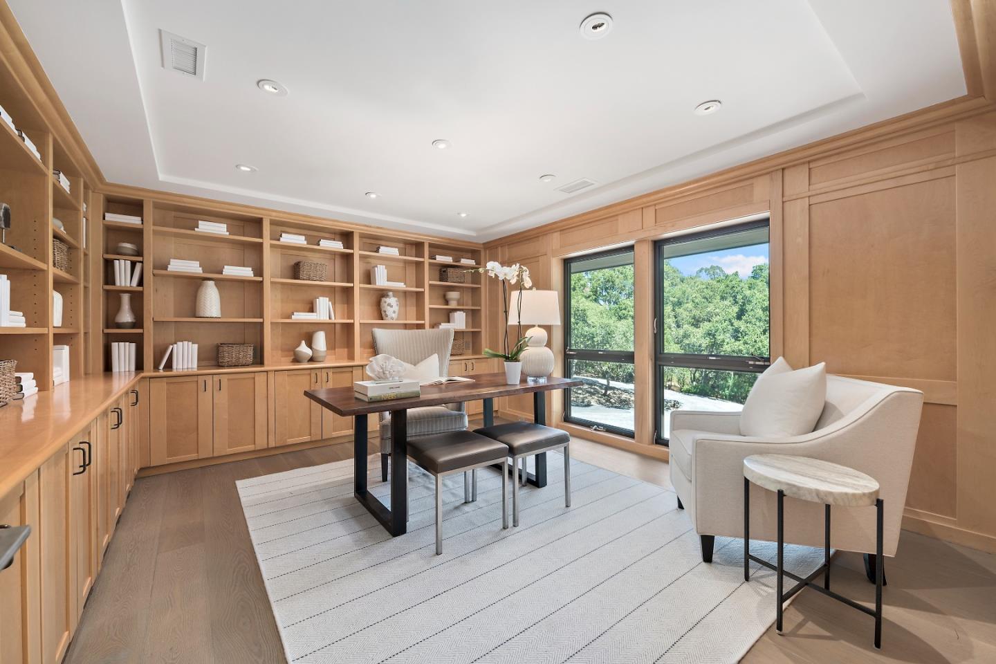 396 Raymundo Drive Woodside, CA 94062 - Photo 3 of 58 a dining room with furniture and wooden floor