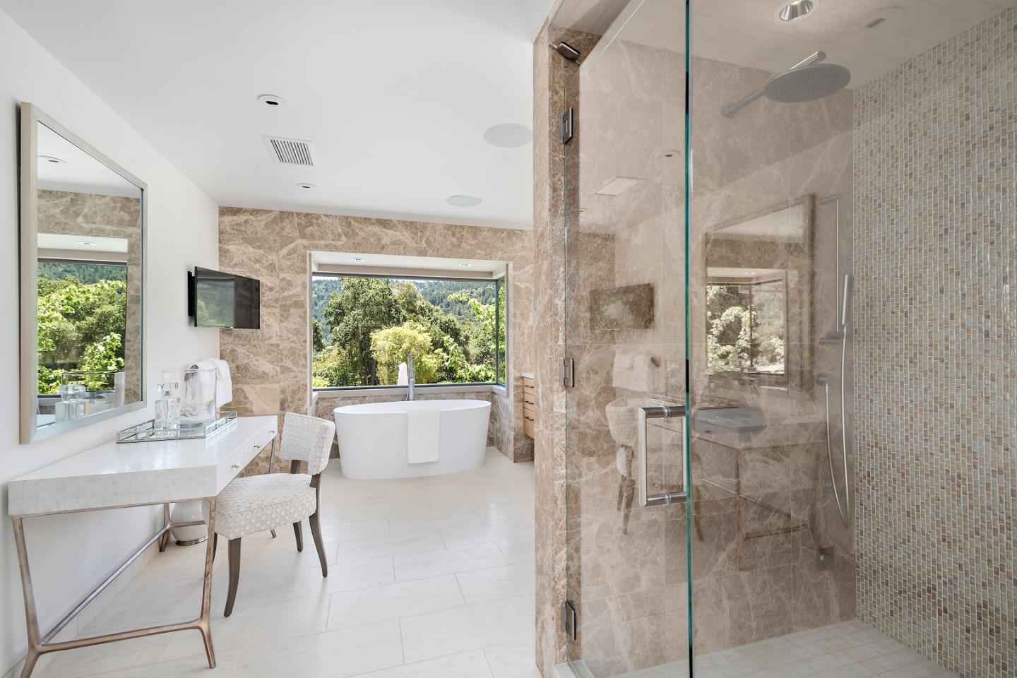 396 Raymundo Drive Woodside, CA 94062 - Photo 4 of 58 a living room with furniture and a large window