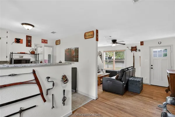 a living room with furniture