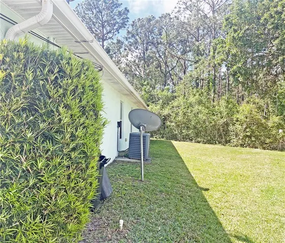a view of a backyard with plants