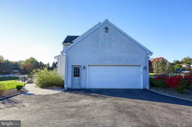 a view of a garden with plants and trees