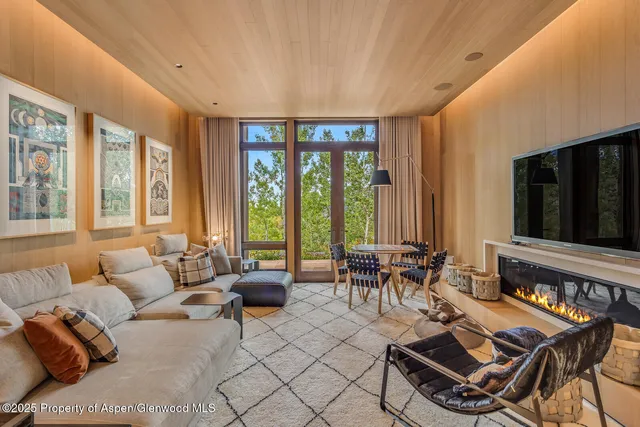 a living room with furniture